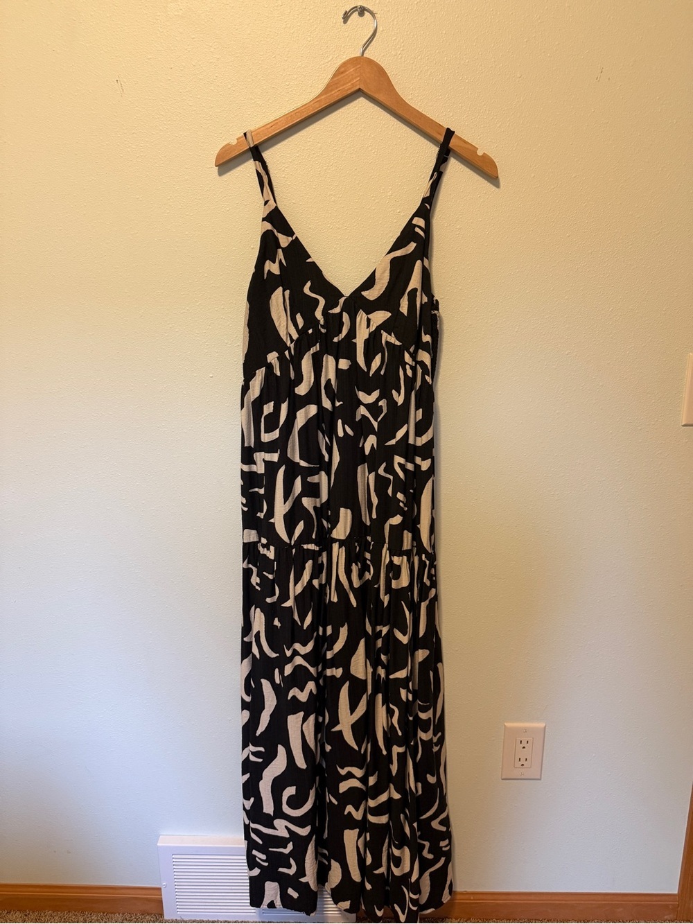 Millibon Black and White Printed Maxi Dress - Spaghetti Strap